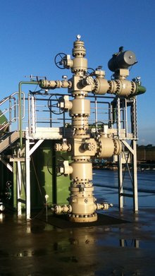 Hartmann wellhead incl. debrining head of a gas cavern at the Etzel location.