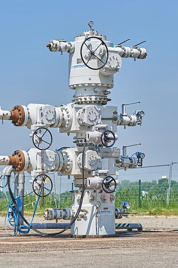 Modernes Wellhead für die Ölspeicherung mit integrierten Komponenten.