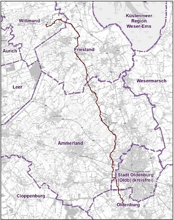 Map of EWA-Pipeline (LBEG)